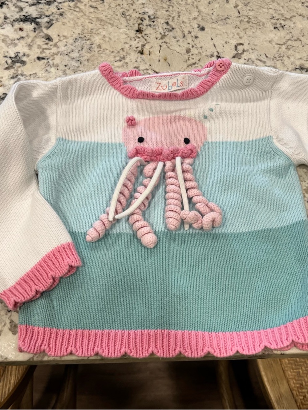 Zubels Girls' Pink & Aqua Jellyfish Knit Sweater